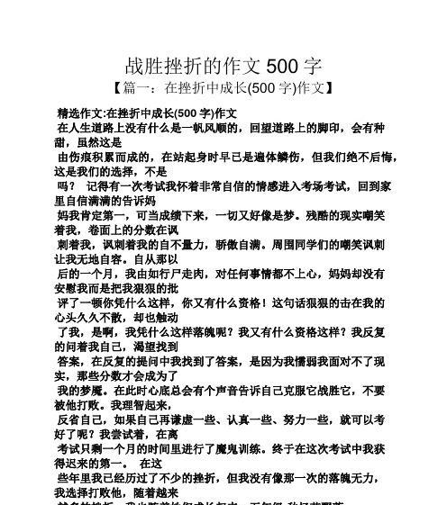 我因挫折而精彩（一名普通人的成长故事）