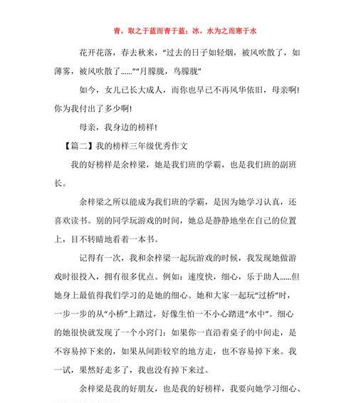 榜样的力量——琳琳和她的榜样（改变命运）