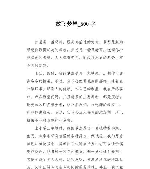 梦想不断实现——一个小男孩的故事