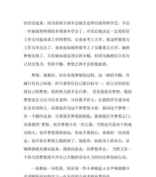 追寻梦想的路上（不懈努力）