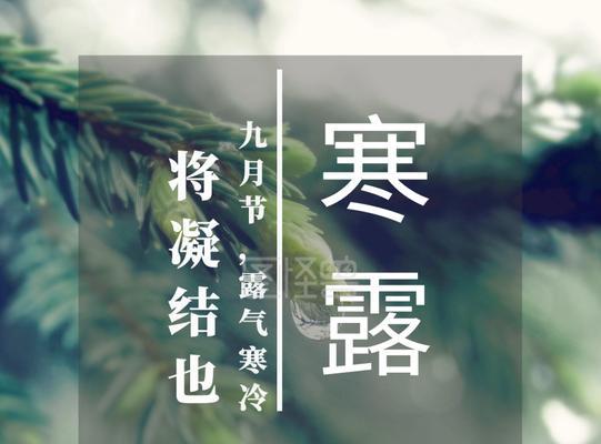 深秋的清晨（以寒露节气感受秋天的美好）
