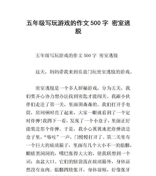 跟着游戏去冒险（一个男孩如何通过游戏找到自我）