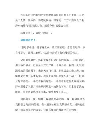 肩负重任：一个肩膀的故事