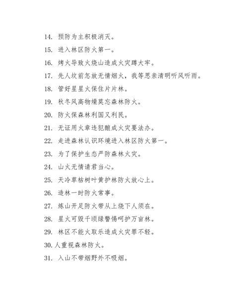 火线悬崖（最新森林防火宣传口号）