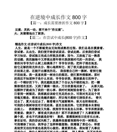 感恩挫折，成就未来（一个人的成长历程）