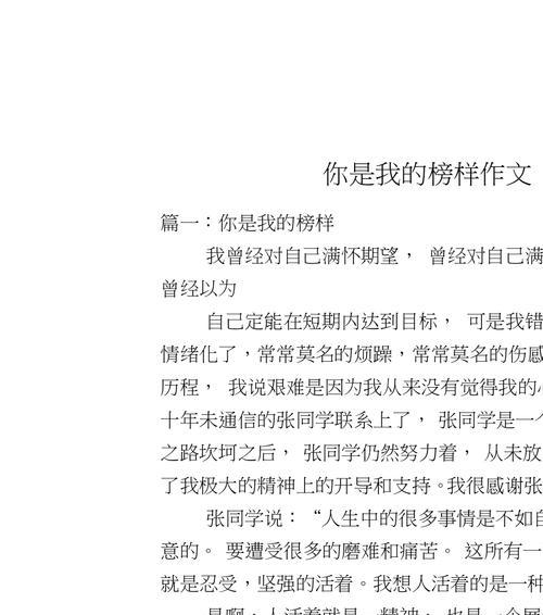 那个特殊的榜样（我的成长历程）