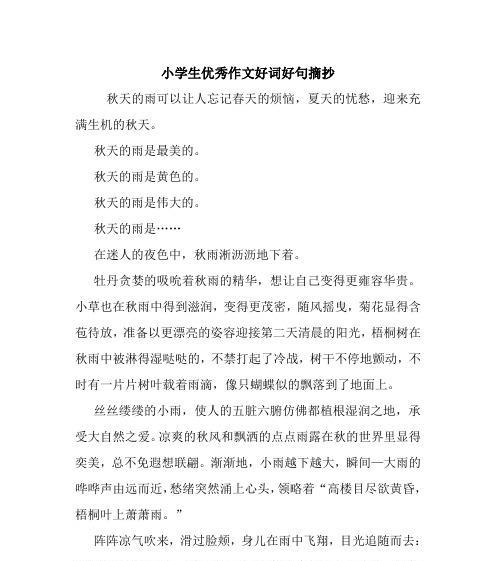 《雨落秋天，美丽绝伦》