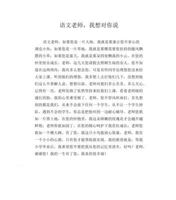 我的老师，我的光芒（在以优秀为目标的路上）