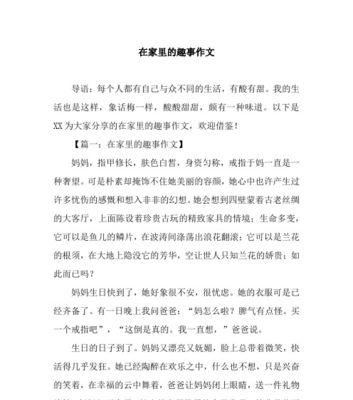 回家的味道（一段乡村故事）