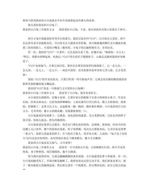 我的小白兔（它的成长历程）