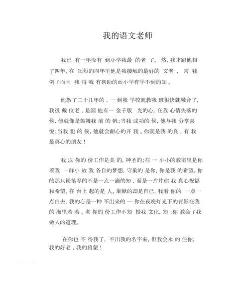 我的老师，永远的明灯（一位令我难以忘怀的教育导师）