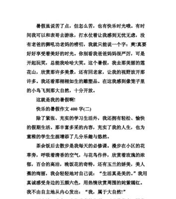 2024年难忘的暑假（阳光）