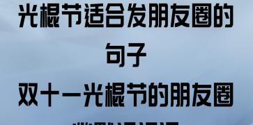 秋意盎然，情思悠远——光棍节唯美短句（一份孤独）