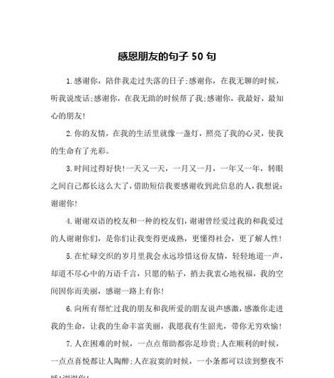 友情之光——珍视友谊，延续情谊