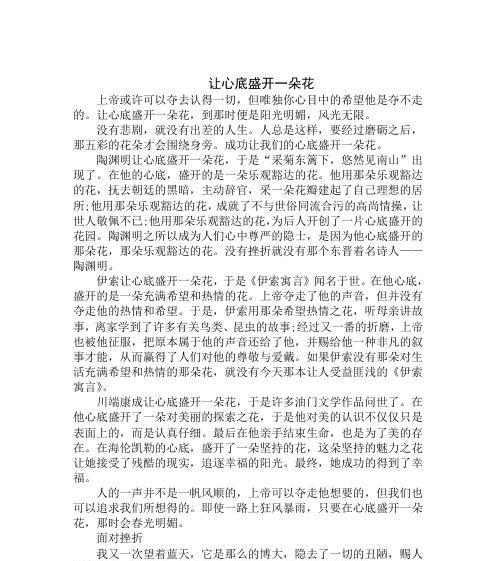 挫折与坚持（经历磨难的成长）