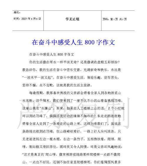 拼搏向上（一个年轻人的奋斗故事）