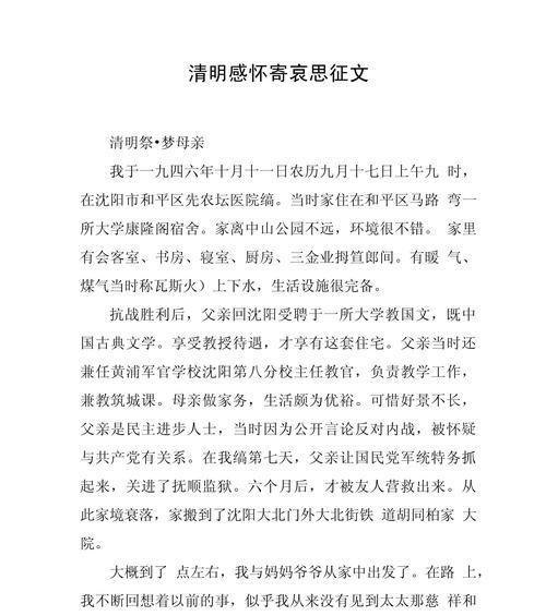 清明的回声：小战士的缅怀