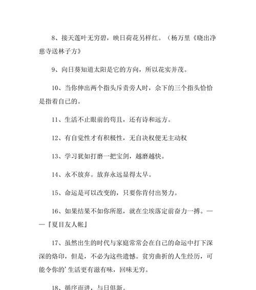 《梦想照耀人生》——以励志名言名句考试必备为主题